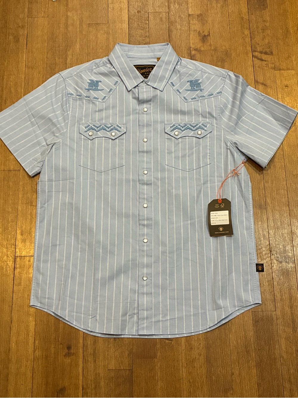 Howler Brothers -  Crosscut Deluxe Shirt -Surfbird : Sky Oxford Dobby - MEDIUM